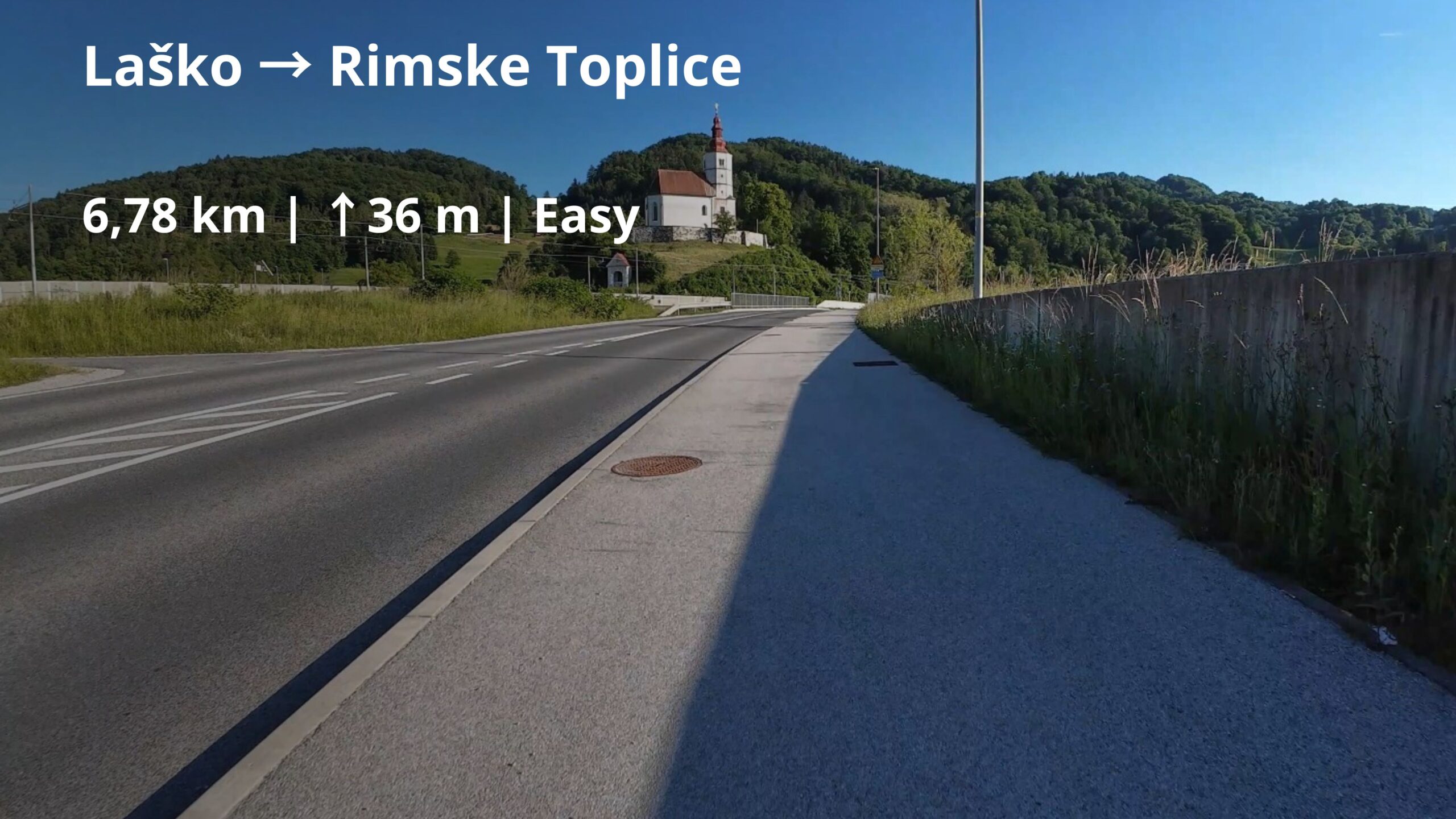 Laško to Rimske Toplice cycling route in Slovenia