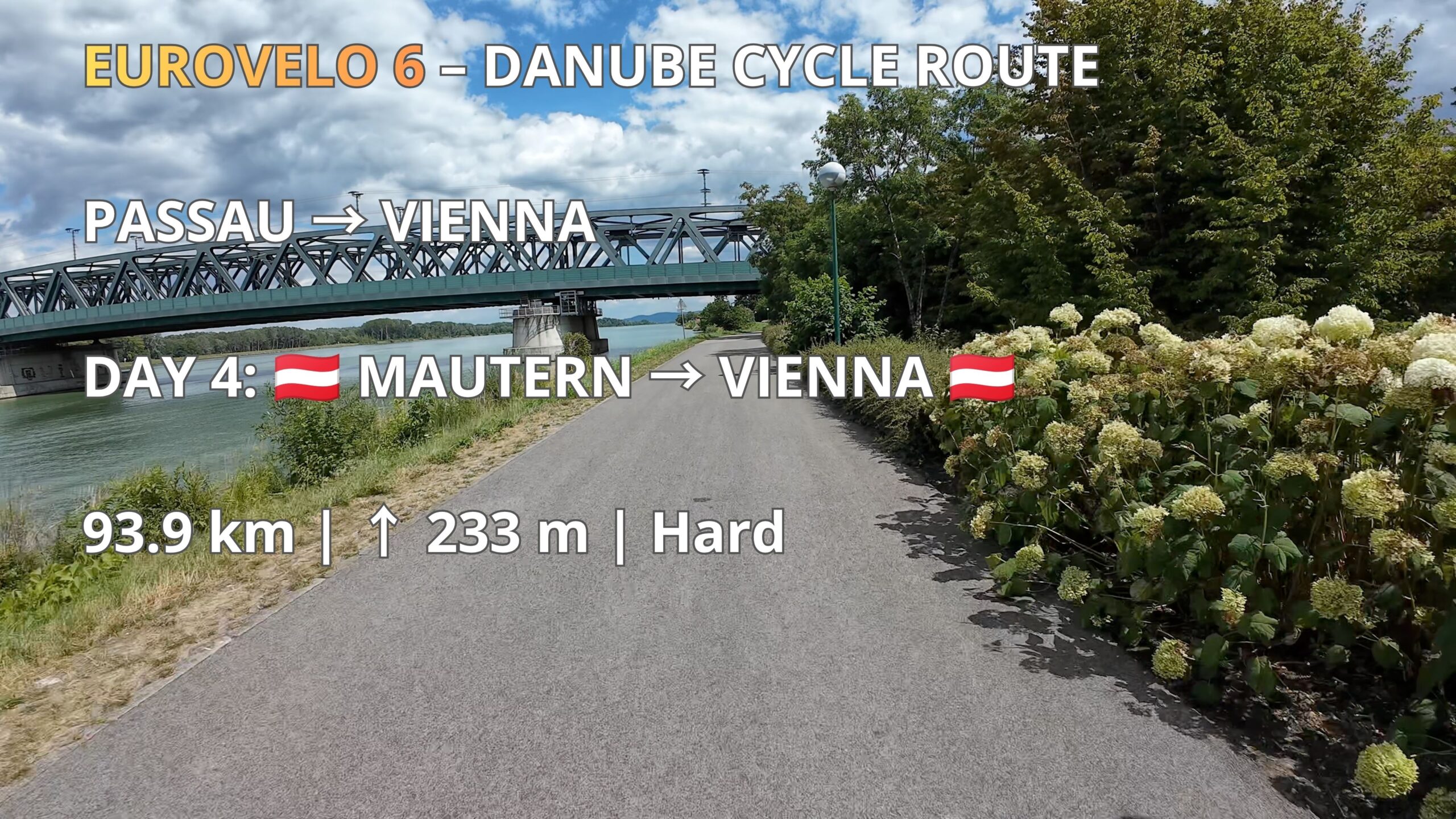Mautern an der Donau to Vienna cycling route along the Danube and EuroVelo 6